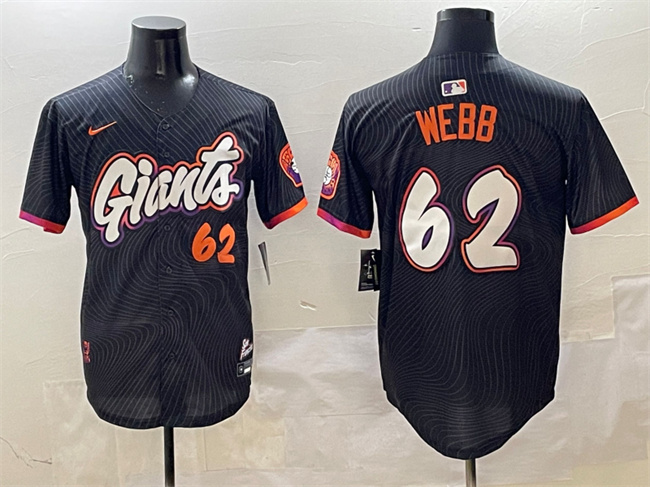 Men's San Francisco Giants #62 Logan Webb Anthracite 2025 City Connect Limited Stitched Baseball Jersey