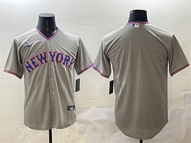 Men's New York Mets Blank Grey 2025 Limited Stitched Baseball Jersey
