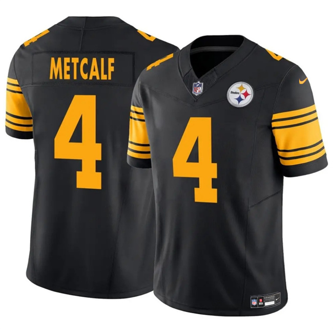 Men's Pittsburgh Steelers #4 DK Metcalf Black 2025 F.U.S.E. Color Rush Vapor Untouchable Limited Stitched Jersey