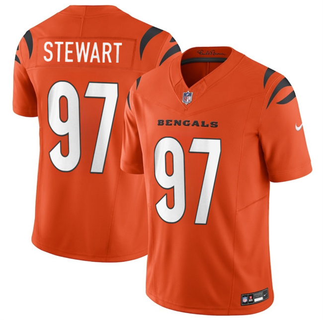 Men's Cincinnati Bengals #97 Shemar Stewart Orange 2025 Draft F.U.S.E. Vapor Untouchable Limited Stitched Football Jersey