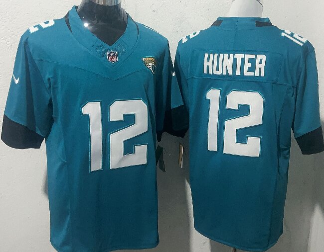 Men's Jacksonville Jaguars #12 Travis Hunter Teal 2025 Draft F.U.S.E. Vapor Limited Stitched Football Jersey