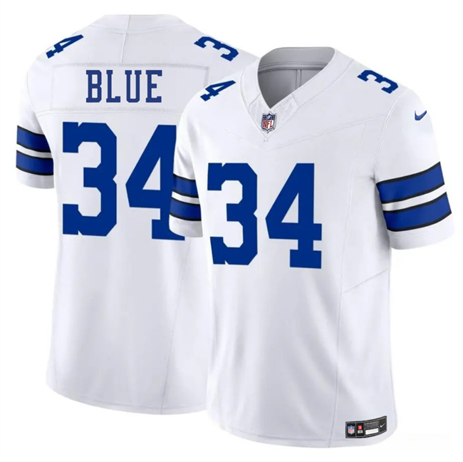 Men's Dallas Cowboys #34 Jaydon Blue White 2025 Draft F.U.S.E Vapor Untouchable Limited Stitched Football Jersey