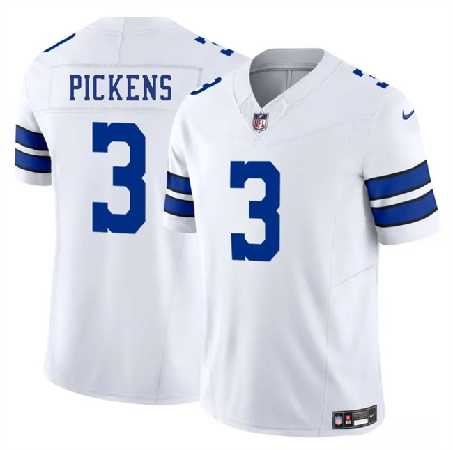 Men's Dallas Cowboys #3 George Pickens White 2025 F.U.S.E Vapor Untouchable Limited Stitched Football Jersey