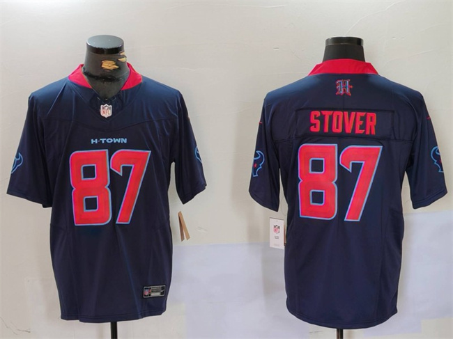 Men's Houston Texans #87 Cade Stover Navy 2nd Alternate F.U.S.E. Vapor Limited Stitched Football Jersey