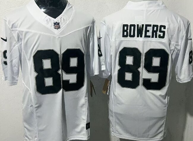 Men's Las Vegas Raiders #89 Brock Bowers White 2025 Draft F.U.S.E. Vapor Football Stitched Jersey