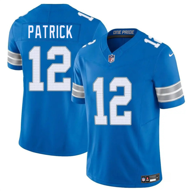Men's Detroit Lions #12 Tim Patrick Blue 2025 F.U.S.E. Vapor Limited Stitched Jersey