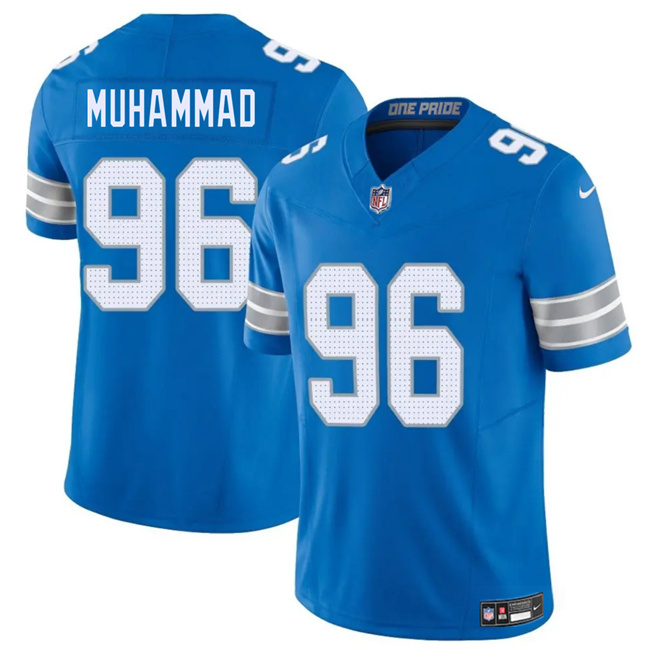 Men's Detroit Lions #96 Al-Quadin Muhammad Blue 2025 F.U.S.E. Vapor Limited Stitched Jersey