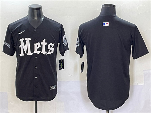 Men's New York Mets Blank Black 'Gotham Gothic Edition' Vapor Premier Limited Stitched Baseball Jersey