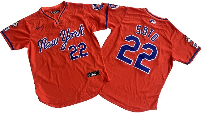 Men's New York Mets 22# Juan Soto Nike Orange Limited Player Jersey