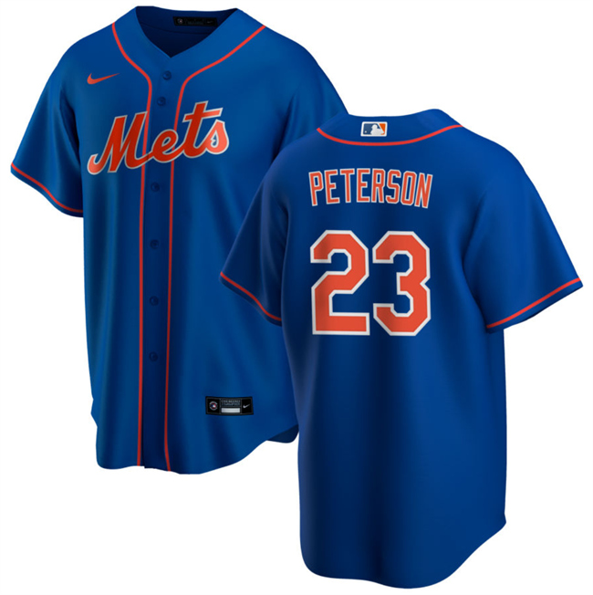 Men's New York Mets ##23 David Peterson Royal Cool Base Stitched Baseball Jersey