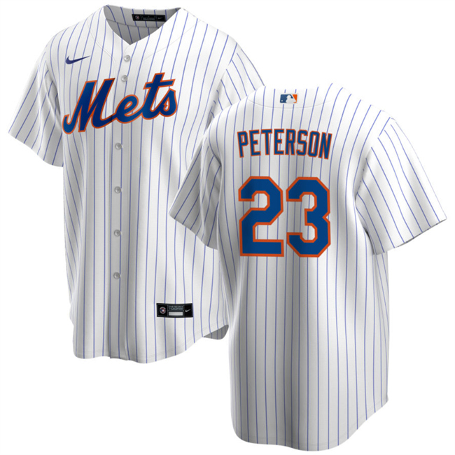 Men's New York Mets #23 David Peterson White Cool Base Stitched Baseball Jersey