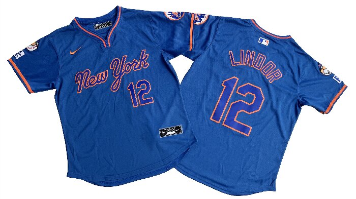 -Men's New York Mets 12# Francisco Lindor Nike Royal Alternate Limited Player Jersey