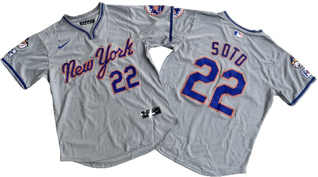 Men's New York Mets 22# Juan Soto Nike Gray Limited Player Jersey