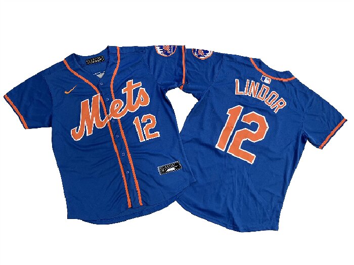 Men's New York Mets Francisco Lindor 12# Nike Blue Home Limited Player Jersey