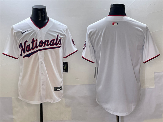 Men's Washington Nationals Blank White Limited Stitched Baseball Jersey