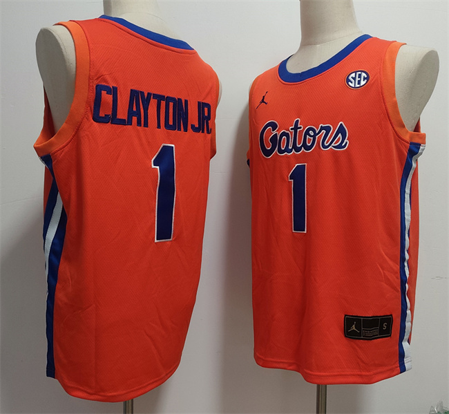 Men's Florida Gators #1 Walter Clayton Jr. Orange Stitched Basketball Jersey
