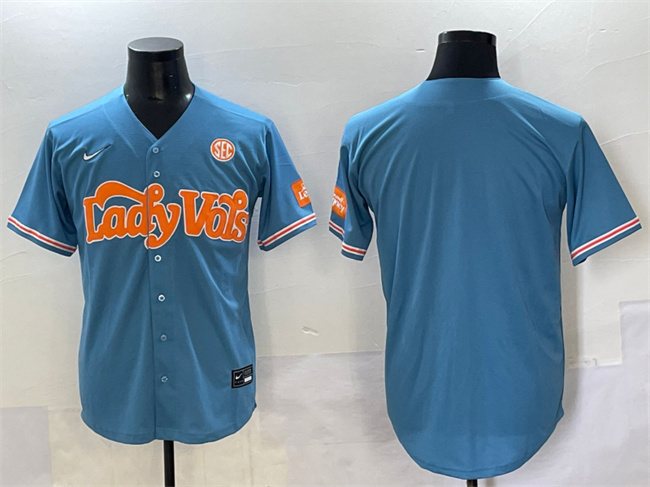 Men's Lady Vols Blank Blue SEC Patch Stitched Jersey