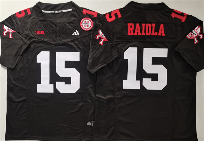 Men's Nebraska Cornhuskers #15 Dylan Raiola Black F.U.S.E. With Patch Vapor Limited Stitched Football Jersey