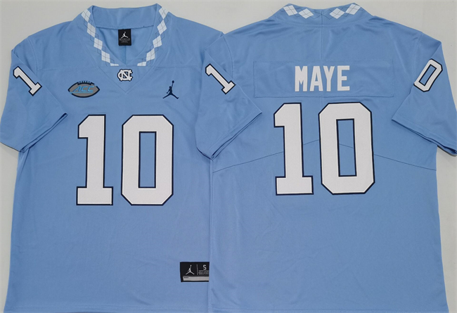 Men's North Carolina Tar Heels #10 Drake Maye Little Blue Limited College Stitched Jersey