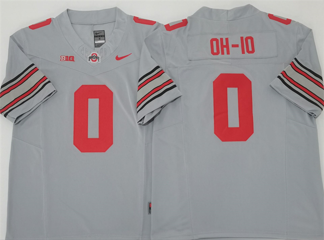 Men's Ohio State Buckeyes #0 OH-IO Grey 2025 F.U.S.E. Limited Stitched Jersey