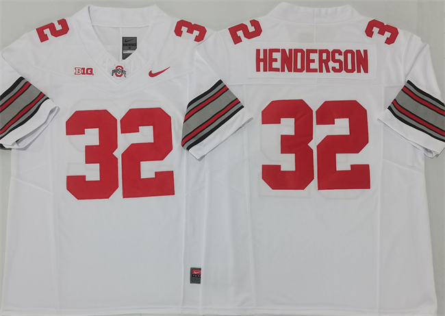 Men's Ohio State Buckeyes #32 TreVeyon Henderson White 2025 F.U.S.E. Limited Stitched  Jersey