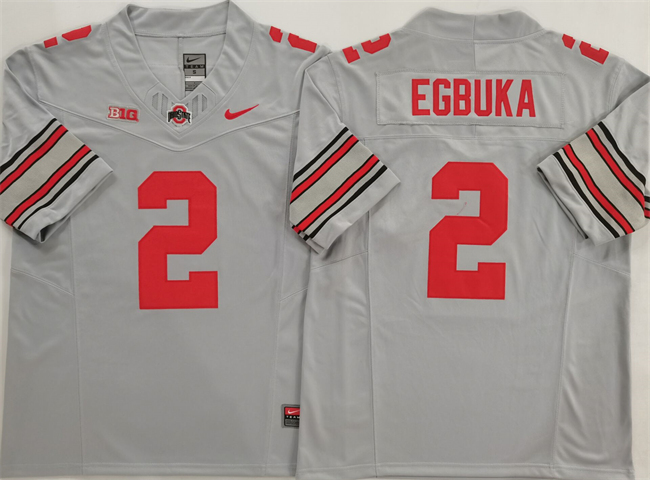 Men's Ohio State Buckeyes #2 Emeka Egbuka Grey 2025 F.U.S.E. Limited Stitched Jersey