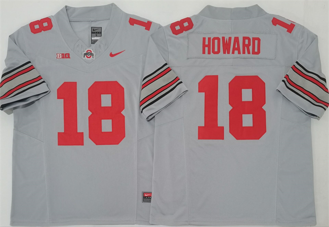 Men's Ohio State Buckeyes #18 Will Howard Grey 2025 F.U.S.E. Limited Stitched Jersey