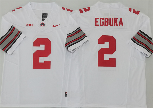 Men's Ohio State Buckeyes #2 Emeka Egbuka White 2025 F.U.S.E. Limited Stitched Jersey