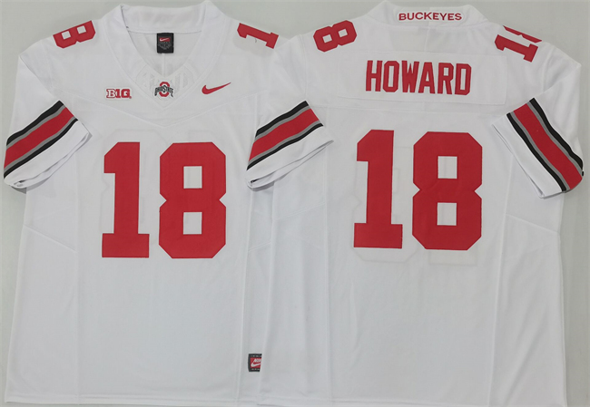 Men's Ohio State Buckeyes #18 Will Howard White 2025 F.U.S.E. Limited Stitched Jersey