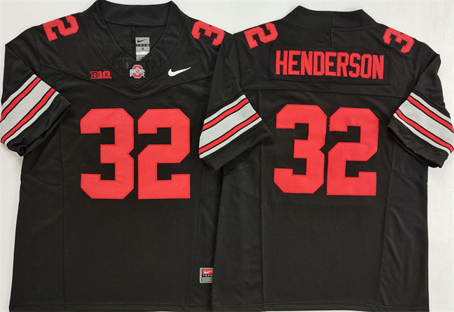 Men's Ohio State Buckeyes #32 TreVeyon Henderson Black 2025 F.U.S.E. Limited Stitched Jersey
