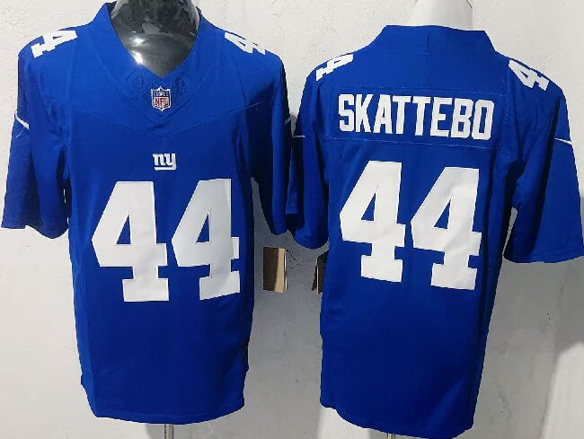 Men's New York Giants #44 Cam Skattebo Royal Draft F.U.S.E. Vapor Untouchable Limited Football Stitched Jersey