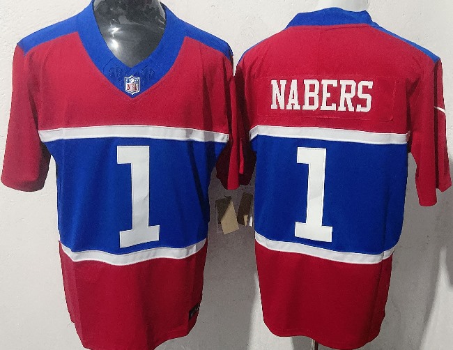 Men's New York Giants #1 Malik Nabers Red  F.U.S.E. Vapor Untouchable Limited Stitched Jersey