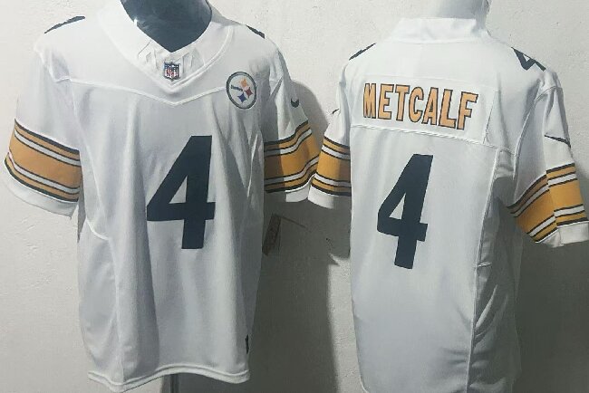 Men's Pittsburgh Steelers #4 DK Metcalf White 2024 F.U.S.E. Vapor Untouchable Limited Football Stitched Jersey
