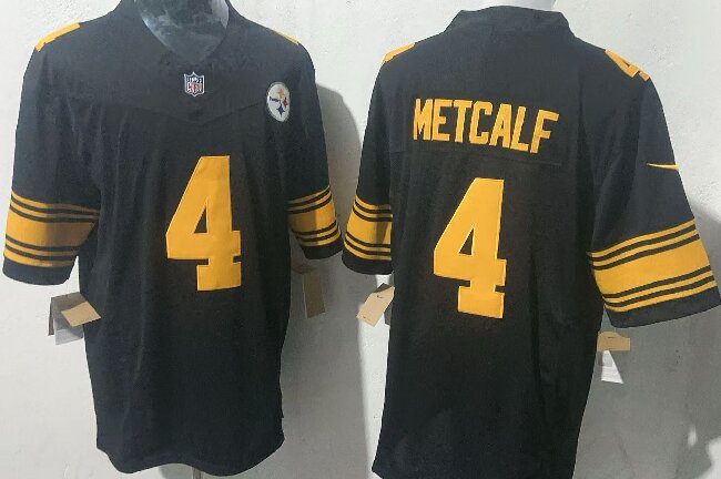 Men's Pittsburgh Steelers #4 DK Metcalf Black 2025 F.U.S.E. Color Rush Vapor Untouchable Limited Stitched Jersey