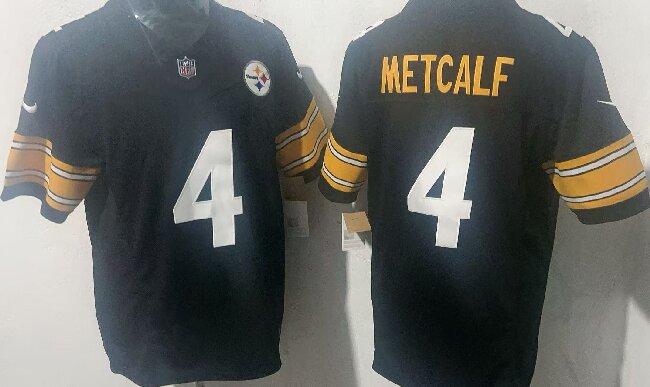 Men's Pittsburgh Steelers #4 DK Metcalf Black 2024 F.U.S.E. Vapor Untouchable Limited Football Stitched Jersey