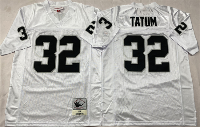 Men's Las Vegas Raiders #32 Jack Tatum White Throwback Stitched Football Jersey