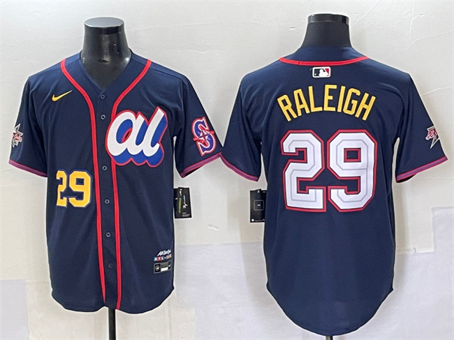 Men's American League #29 Cal Raleigh Navy 2025 All-Star Edition Limited Stitched Baseball Jersey