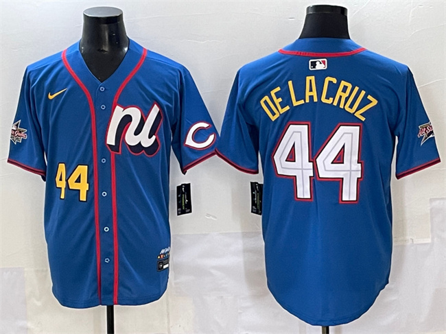 Men's National League #44 Elly De La Cruz Blue 2025 All-Star Edition Limited Stitched Baseball Jersey