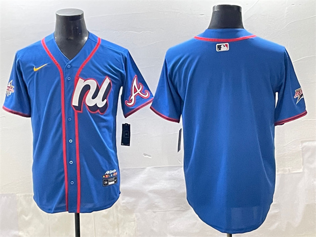 Men's National League Atlanta Braves Blank Blue 2025 All-Star Edition Limited Stitched Baseball Jersey