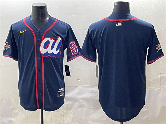 Men's American League Seattle Mariners Blank Navy 2025 All-Star Edition Limited Stitched Baseball Jersey