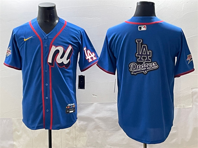 Men's National League Los Angeles Dodgers Team Big Logo Blue 2025 All-Star Edition Limited Stitched Baseball Jersey 004