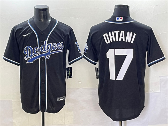 Men's Los Angeles Dodgers #17 Shohei Ohtani Black Fashion Stitched Baseball Jersey