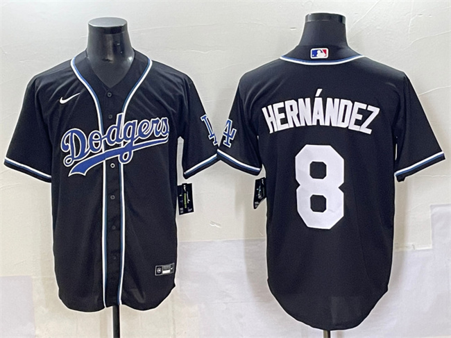 Men's Los Angeles Dodgers #8 Enrique Hernández Black Fashion Stitched Baseball Jersey