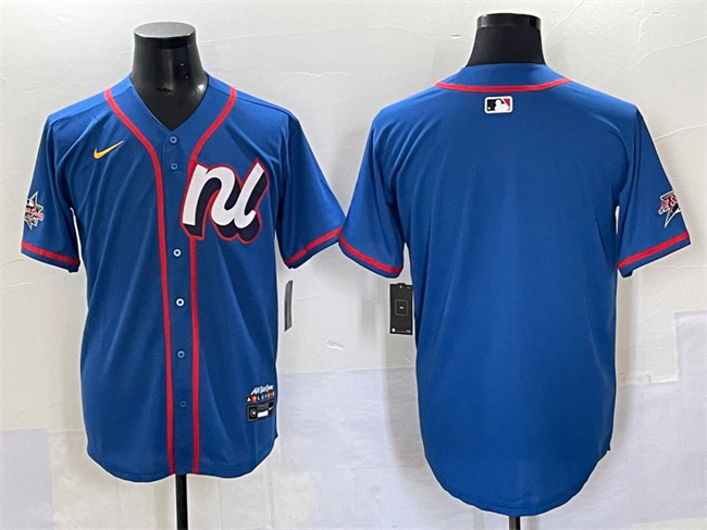 Men's National League Blank Blue 2025 All-Star Limited Stitched Baseball Jersey