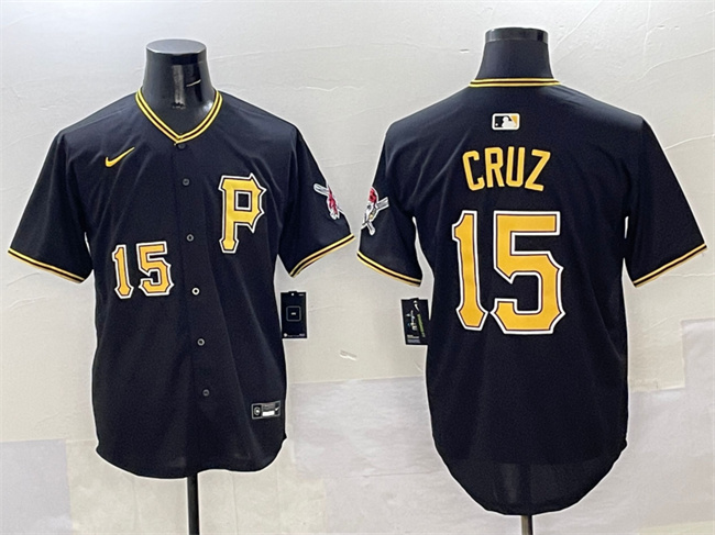 Men's Pittsburgh Pirates #15 Oneil Cruz Black 2025 Limited Stitched Baseball Jersey