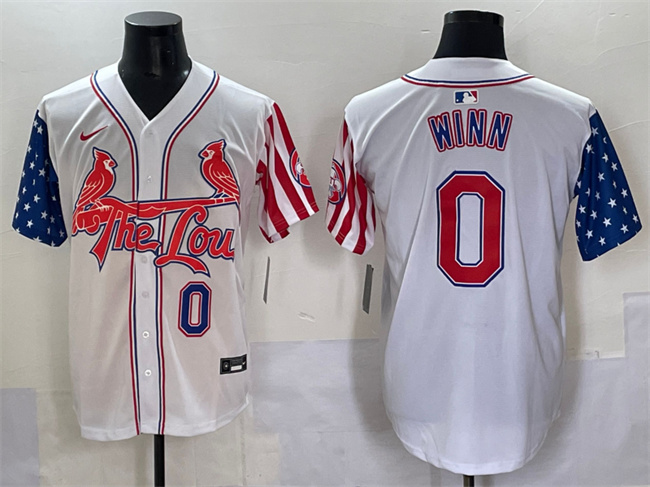 Men's St.Louis Cardinals #0 Masyn Winn White Independence Day Vapor Premier Limited Stitched Baseball Jersey