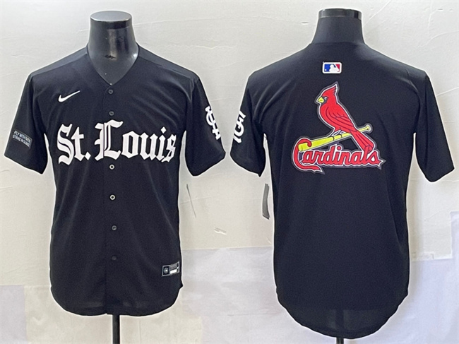 Men's St. Louis Cardinals Team Big Logo Black 'Gothic Legacy Edition' Vapor Premier Limited Stitched  Baseball Jersey