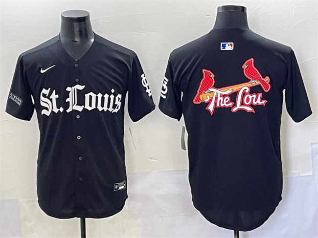 Men's St. Louis Cardinals Team Big Logo Black 'Gothic Legacy Edition' Vapor Premier Limited Stitched Baseball Jersey