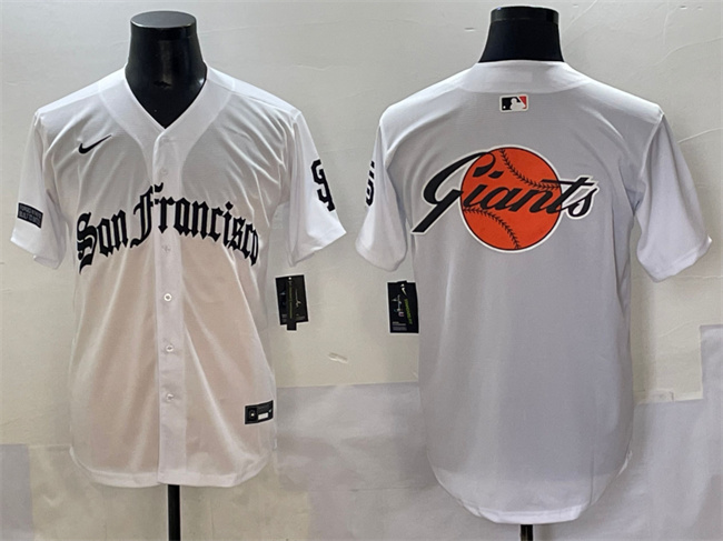 Men's San Francisco Team Big Logo White 'Gothic Fog Edition' Vapor Premier Limited Stitched Baseball Jersey 001