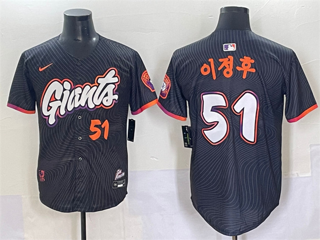 Men's San Francisco Giants #51 ??? Anthracite 2025 City Connect Limited Stitched Baseball Jersey